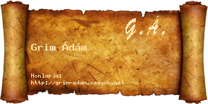 Grim Ádám névjegykártya